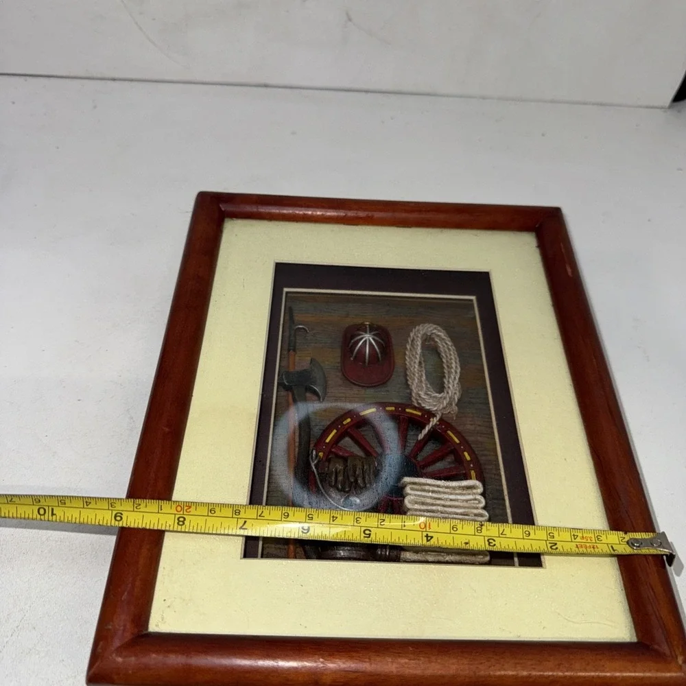 Shadowbox Glass Cabinet Firefighter Themed Fire Department , Fireman